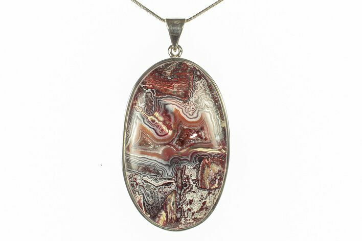 Polished Crazy Lace Agate Pendant - Mexico #279145